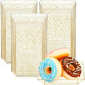 Zhehao 100 Pcs Plastic Dessert Appetizer Plates Disposable, 3.6 x 3.6 Inch Small Square Plastic Dessert Cake Plate for Party, Valentine's Day Wedding Birthday Bridal Baby Shower Supplies (Gold Clear)