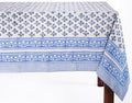 ATOSII Gulbahar Blue 100% Cotton Spring Square Tablecloth, Handblock Print Floral Table Cloth Linen for Kitchen Dining I Weddings, Parties, Outdoors, Easter Home Decor 60 X 60 Inches I 4 Seater