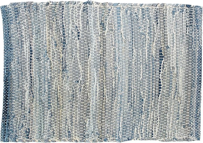 C&F Home Denim Rag 100% Cotton Vintage Boho Placemats 13" x 19" All Seasons Summer Farmhouse Country Beach Coastal Nautical Kitchen Dining Dinner Table Tabletop Table Mats Versatile Decor Decoration