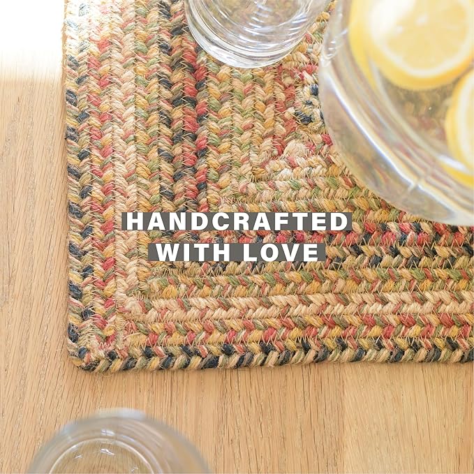 Homespice Kingston Dining Placemats, Warm Country Decor, Set of 6, Multicolor - 13x19 Rectangle Table Mats - Vibrant Colors, Durable, Easy to Clean and Protects Furniture
