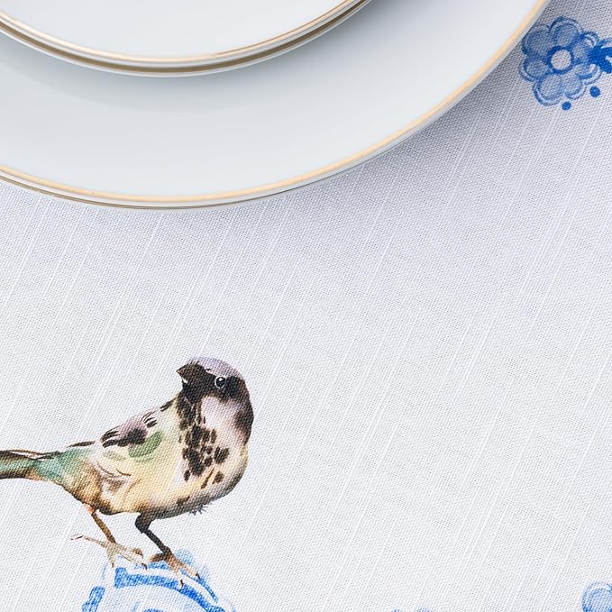 Maison d' Hermine Table Cloth Round Table 100% Cotton 69 Round Inches Tablecloth Reusable Decorative for Dining Room Farmhouse Home Valentines Day Decorations Spring Summer - Amsterdam Canals