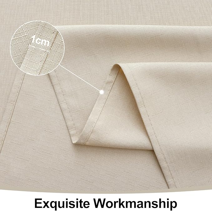 Smiry Square Table Cloth Linen Textured, Waterproof Spillproof Anti-Wrinkle Burlap Tablecloth, Washable Decorative Fabric Table Cover for Dining, Party, Banquet, 60 x 60 Inch, Beige