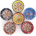 Turkish Ceramic Pinch Bowls Set of 6 – Small Dipping Bowls for Charcuterie Boards, Appetizers, Snacks & Sauces -Handcrafted Turkish Bowl for Serving, Decor & Gifts (3.2”)
