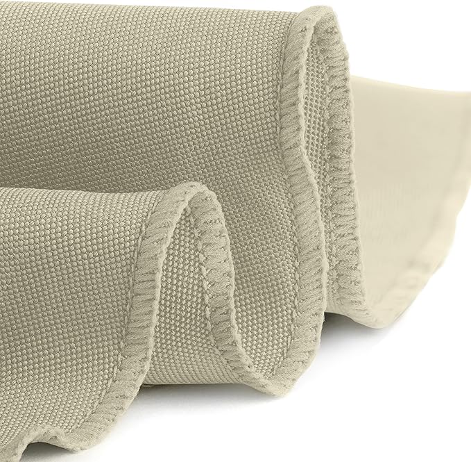 Gee Di Moda Round Tablecloth - 90 Inch Ivory Round Table Cloth for 30 to 60 Inch Round Tables - Heavy Duty Washable Fabric - for Buffet Table, Holiday Party, Dinner, Wedding & Baby Shower