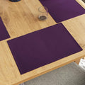Encasa XO Dining Placemat Set of 6 | Purple Color | Fine Ribbed Cotton Table mat | Size 19x13 in | Machine Washable