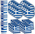 Greek Flag Greece Birthday Party Supplies Set Plates Napkins Cups Tableware Kit for 16
