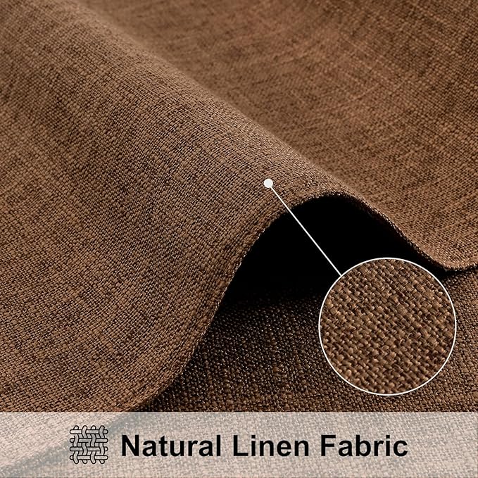 homing Cotton Linen Placemats Set of 4, Cloth Washable Farmhouse Dining Table Mats for Indoors & Outdoors, Easy to Clean, Brown, 13 x 19 Inch