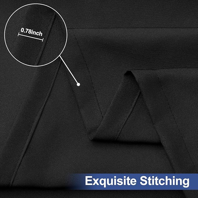 homing 2 Pack Rectangle Table Cloth, Elastic Fitted Fabric Tablecloth Fits for 4 Foot Folding Tables, Washable Table Cover for Picnic, Camping, Indoor & Outdoor (Black, 30" x 48")