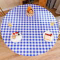 Walrus Round Vinyl Fitted Tablecloth with Flannel Backing Elastic Edge Design Table Cover Waterproof Oil-Proof PVC Table Cloth Stain-Resistant Best for 32"-36" Round