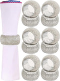 ALPHA Living HOME Beaded Napkin Rings Set of 12- Beaded Napkin Holders for Christmas, Thanksgiving, Holiday Party, Dinner PartyWeddings, Parties, Family Gatherings, and Table Décor - Silver