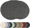 13"Round Placemats Set of 4, Reversible Faux Leather Heat Resistant Table Mats, 100% Waterproof Oilproof Wipeable Table Protective Placemats for Vinyl, Washable for Indoor & Outdoor Use (4, Deep Gray)