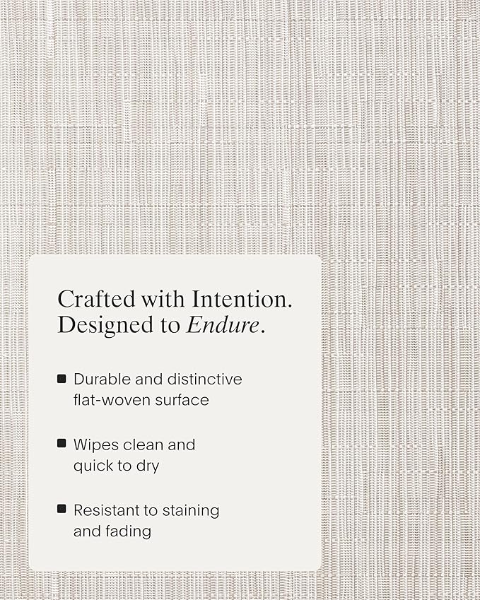 Chilewich Bamboo Placemats Set of 4 - Woven Oval Placemats - Reusable, Stain-Resistant, Indoor/Outdoor Tabletop Protection - 19" x 14" - Coconut