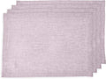 Solino Home Linen Placemats Set of 4-100% Pure Linen Chambray Lavender Cloth Placemats 14 x 19 Inch for Spring, Easter, Valentines - Athena
