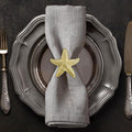 Decozen Set of 12 Gold Napkin Rings in Star Fish Design, Festive, Table Decor Setting for Holiday, Wedding, Birthday, Kitchen, Home Decor, Housewarming Gift - Mothers Day Decorations