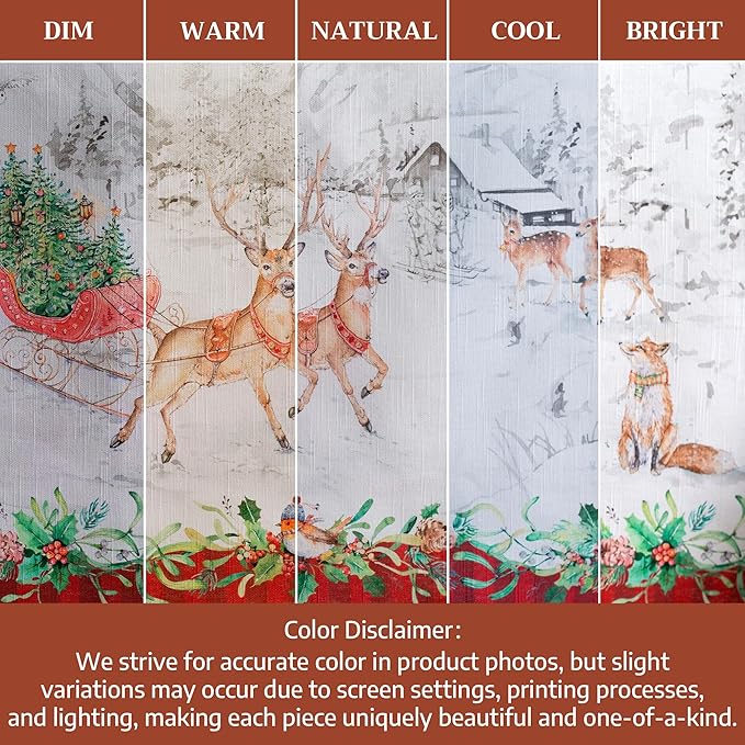 Maison d' Hermine Table Cloth Square Table 100% Cotton 54 x 54 Inches Fall Tablecloth Reusable Everyday Use for Thanksgiving Christmas Decorations Dining Farmhouse Party (Christmas Tradition)