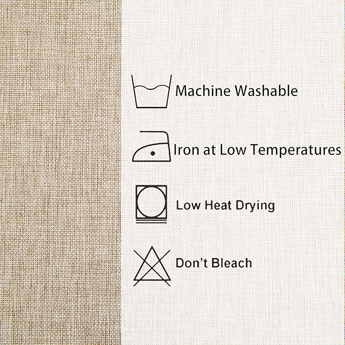 Hiasan Faux Linen Rectangle Tablecloth - Spill Wrinkle and Stain Resistant Washable Table Cloth for Kitchen Dining Room Holiday Dinner, Beige, 70 x 90 Inch