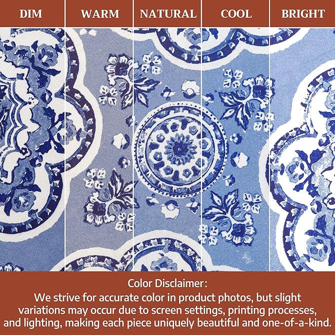 Maison d' Hermine Table Cloth Round Table 100% Cotton 69 Round Inches Tablecloth Reusable Decorative for Dining Room Farmhouse Home Valentines Day Decorations Spring Summer - Melodie Bleue