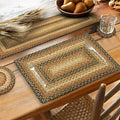 Homespice Russet Jute Braided Short Table Runner, Warm Country Decor, Set of 2, Multicolor Rectangle 8x28 - Rich Colors, Easy to Clean, Durable and Protects Furniture