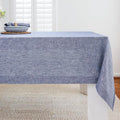 Solino Home Linen Tablecloth 60 x 90 Inch - 100% Pure Linen Chambray Indigo Table Cloth for Rectangle Tables - Athena, Machine Washable Tablecloth for Spring, Easter