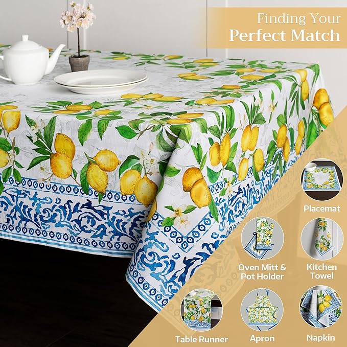 Maison d' Hermine Table Cloth Square Table 100% Cotton 60 x 60 Inches Tablecloth Reusable Decorative for Dining Room Farmhouse Home Valentines Day Decorations Spring Summer - Cedrat