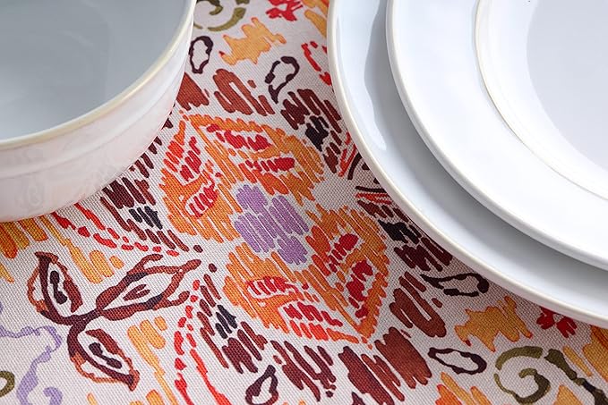 Maison d' Hermine Table Cloth Square Table 100% Cotton 60 x 60 Inches Fall Tablecloth Reusable Everyday Use for Thanksgiving Christmas Decorations Dining Farmhouse Party (Damask)