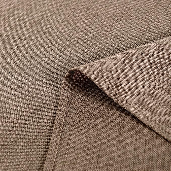 Hiasan 2 Pack Faux Linen Rectangle Tablecloth - Wrinkle and Stain Resistant Washable Table Cloth for Kitchen Dining Room Holiday Table Cover for Party Dinner, Khaki, 60 x 102 Inch