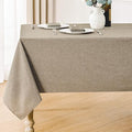 Rectangle Tablecloth Linen Textured Waterproof & Stain Resistant Table Cloth Wrinkle Free Decorative Fabric Farmhouse Table Cover for Dining/Party/Buffet/Wedding, 60 x 84 Inch, Mocha