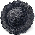 allgala 13-Inch 6-Pack Heavy Quality Round Charger Plates-Reef Black-HD80334