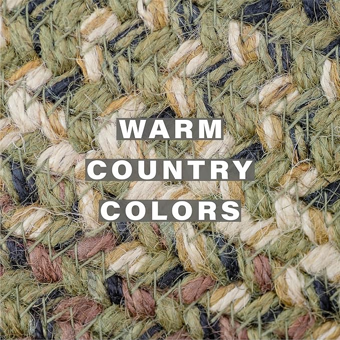 Homespice Pinecone Jute Braided Kitchen Trivets for Hot Dishes, Warm Country Rustic Decor, Set of 6, Green 8" Round Heat Resistant Mat - Rich Colors, Easy to Clean, Durable and Protects Furniture