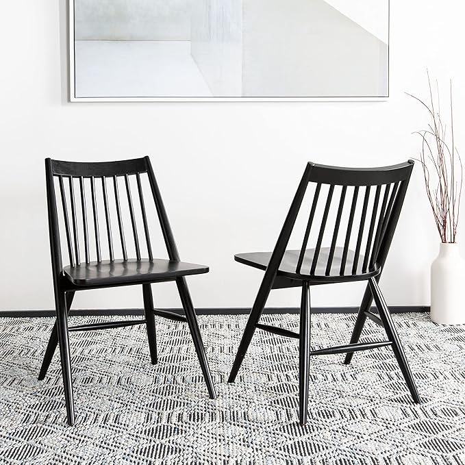 Safavieh Home Collection Wren Black 19-inch Spindle Dining Chair (Set of 2)