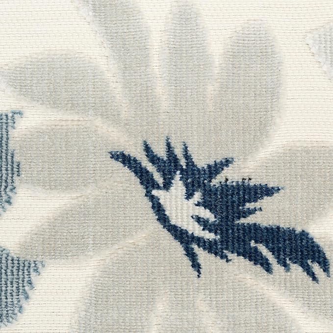 Nourison Home Suncoast Blue 5'3" x 7'3" Area Rug - Easy Clean, Non Shedding, Bed Room, Living Room, Dining Room, Kitchen (5' x 7')
