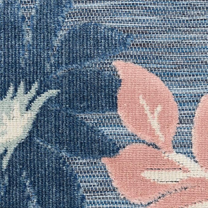 Nourison Home Suncoast Denim Multi 9' x 12' Area Rug - Easy Clean, Non Shedding, Bed Room, Living Room, Dining Room, Kitchen (9' x 12')
