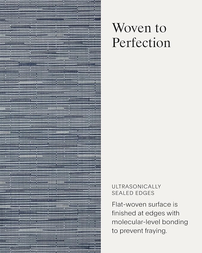 Chilewich Bamboo Placemats Set of 4 - Woven Oval Placemats - Reusable, Stain-Resistant, Indoor/Outdoor Tabletop Protection - 19" x 14" - Rain
