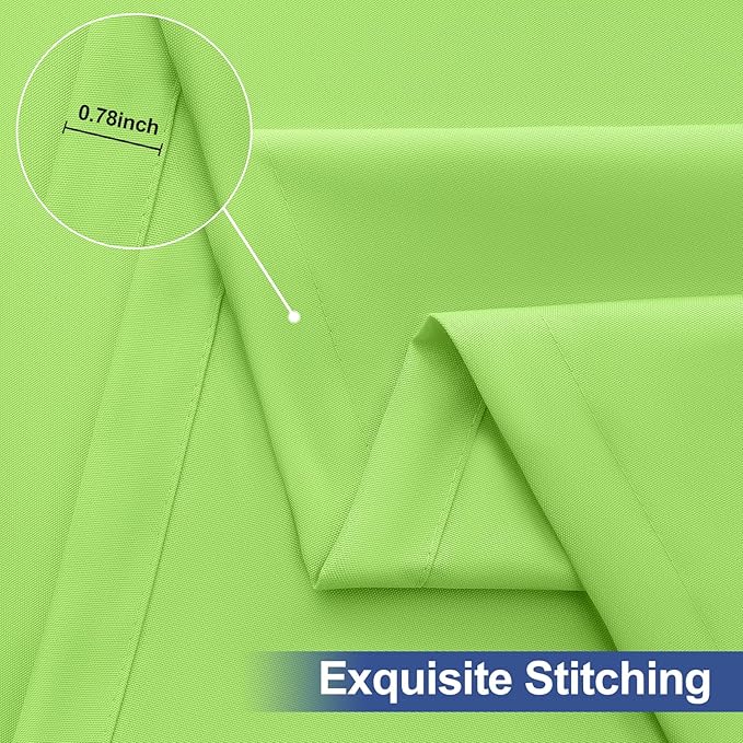 homing 2 Pack Rectangle Table Cloth, Elastic Fitted Fabric Tablecloth Fits for 8 Foot Folding Tables, Washable Table Cover for Picnic, Camping, Indoor & Outdoor (Lime Green, 30" x 96")