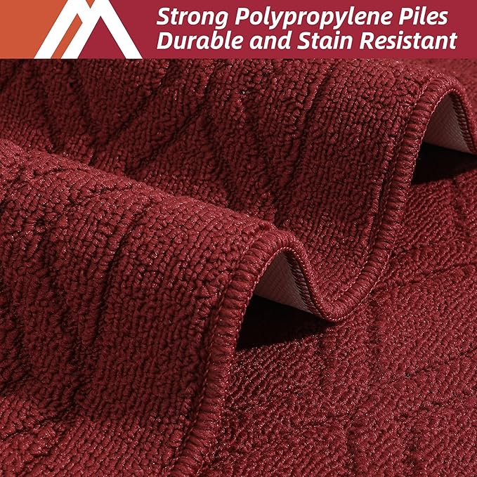 COSY HOMEER-Kitchen-Rugs-and-Mats 20"x30" Non Slip Kitchen Mats for Floor Absorbent Kitchen Rug Washable Kitchen Standing Floor Mat for Sink Mat,Throw Rug,Entry,Laundry,Red