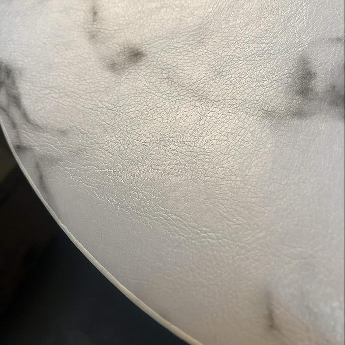 Marble Round Placemats and Coasters, Faux Leather Waterproof Table Mats, Easy to Wipe Off for Kitchen Dining Round Table