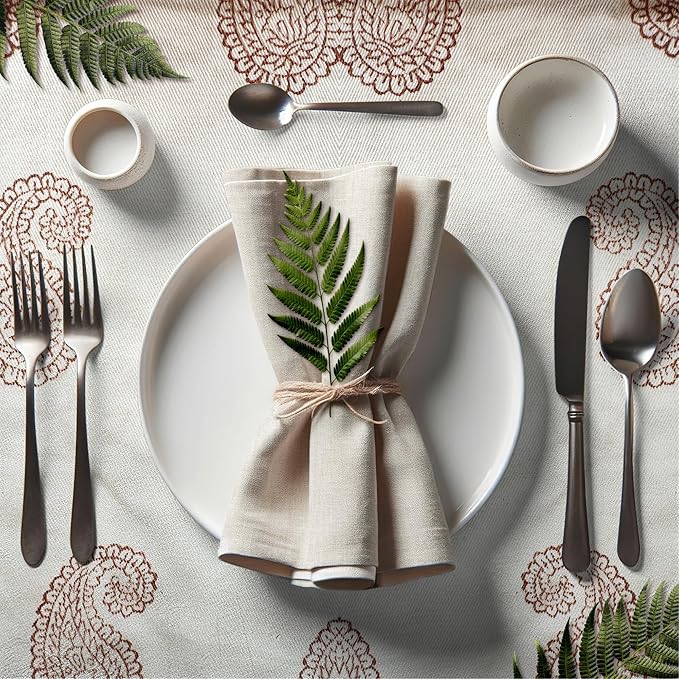 Handmade Cotton Placemats – Artisan Block-Printed Table Placemats | Soft, Washable & Timeless Dining Table Décor for Everyday Gatherings (Paisley Love | Set of 4)