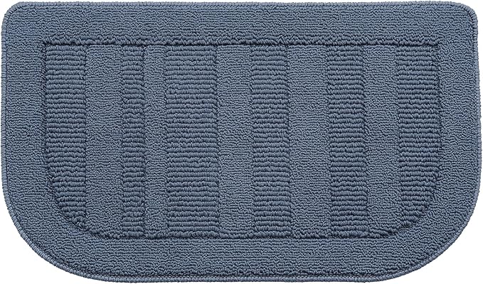 BEQHAUSE 30x18 Inch Kitchen Rug Mat Durable Kitchen Rugs Non-Slip Washable Absorbent Kitchen Mats for Floor Dirt-Resistant Semicircular Kitchen Mat (Blue)