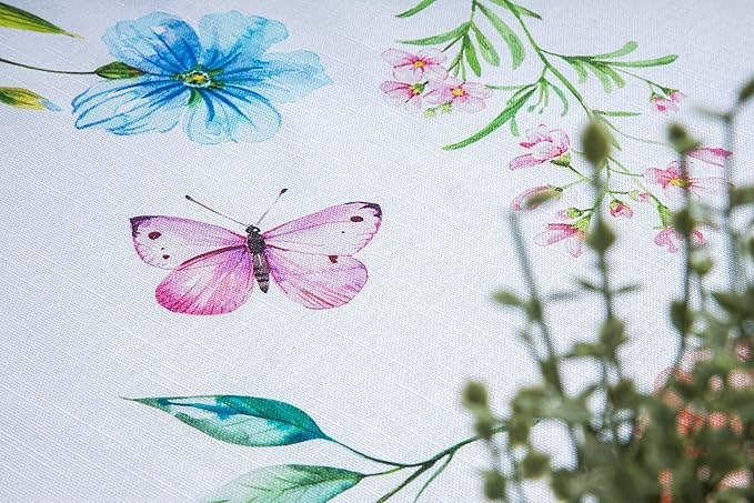 Maison d' Hermine Table Cloth Square Table 100% Cotton 54 x 54 Inches Tablecloth Reusable Decorative for Dining Room Farmhouse Home Valentines Day Decorations Spring Summer - Just Floral