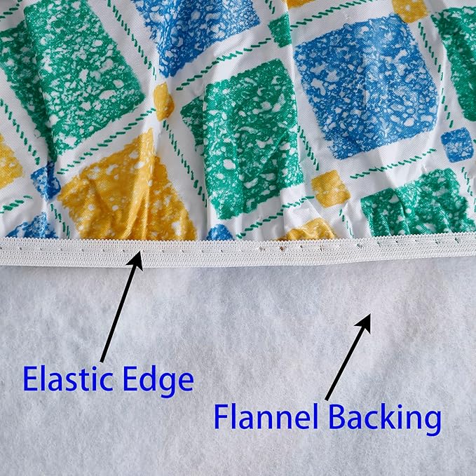 Walrus Round Vinyl Fitted Tablecloth with Flannel Backing Elastic Edge Design Table Cover Waterproof Oil-Proof PVC Table Cloth Stain-Resistant Best for 32"-36" Round
