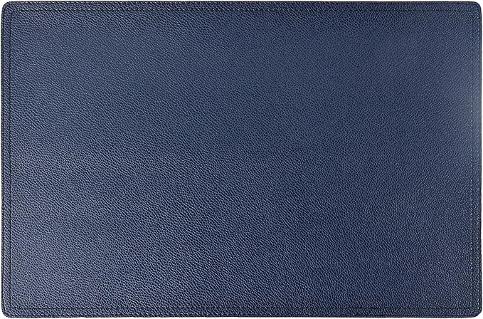 Jovono Set of 8 Faux Leather Placemats, PU Table Mats, Waterproof, Stain Resistant, Heat Resistant, Non-Slip Easy to Clean for Kitchen Dining Table,Conference Table C Blue Rectangle