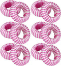 ALPHA Living HOME Napkin Rings Set - 12-Piece Elegant Round Plastic & Rayon Napkin Holders for Dining Table Decor, for Wedding, Party, Holiday, Banquet, Kitchen, Everyday Use (Pink White)