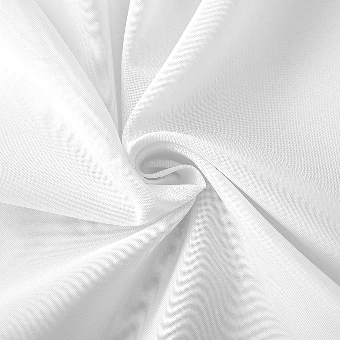HolidayIdeas Fitted Table Covers - 96 x 30 Inch - 2 Pack Rectangle Tablecloths for 8 Foot Tables, Versatile Polyester Fabric Tablecloth for Parties, Holiday Dinner, Trade Show (White)