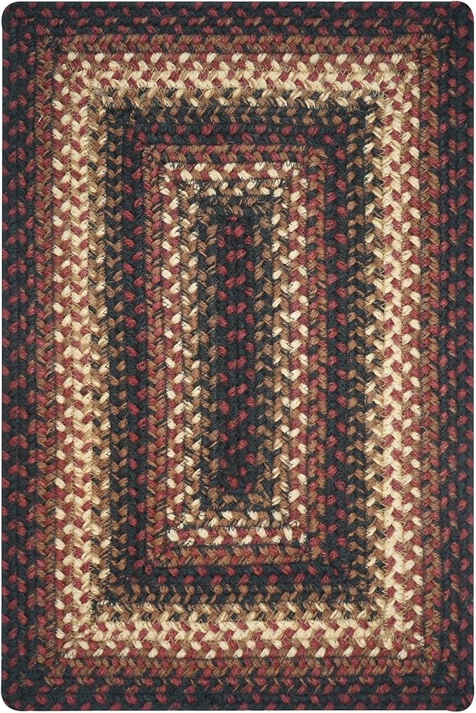 Homespice Prescott Jute Woven Round Placemats Set of 6, 15", Country Primitive Decor, Black and Red Table Mats - Vibrant Colors, Durable, Easy to Clean and Protects Furniture