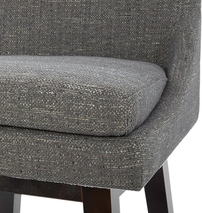 CHITA Counter Height Swivel Bar Stools Set of 3, FSC Certified Upholstered Fabric Barstool Chairs with Back, 26.8" H Seat Height, Fabric in Fog