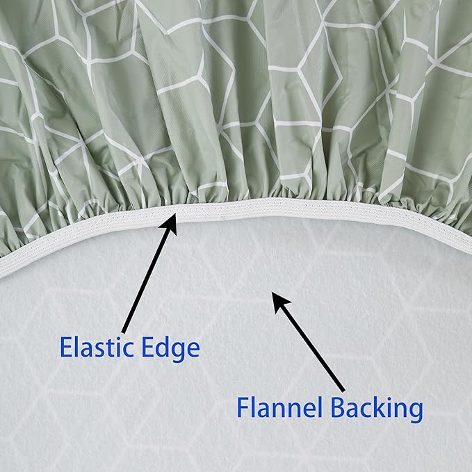 Walrus Round Vinyl Fitted Tablecloth with Flannel Backing Elastic Edge Design Table Cover Waterproof Oil-Proof PVC Table Cloth Stain-Resistant Best for 32"-36" Round