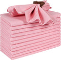 Bedding Craft Cotton Cloth Napkins Set of 12 – 18x18 Baby Pink – Soft Machine Washable Fabric Napkins for Weddings, Thanksgiving, Christmas & Everyday Dining