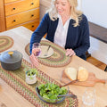 Homespice Azalea Oval Table Runner - 11"x36", Multicolor - Handcrafted with Jute - Rich Colors, Easy to Clean, Durable and Protects Furniture
