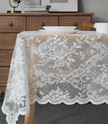 Warm Home Designs 60 x 120 Lace Tablecloth. Ivory Rectangle Tablecloth with English Rose Design. Rectangular Tablecloth, Rustic Tablecloth or Dining Table Cover for 10-12 Guests. LTC Ivory 120"