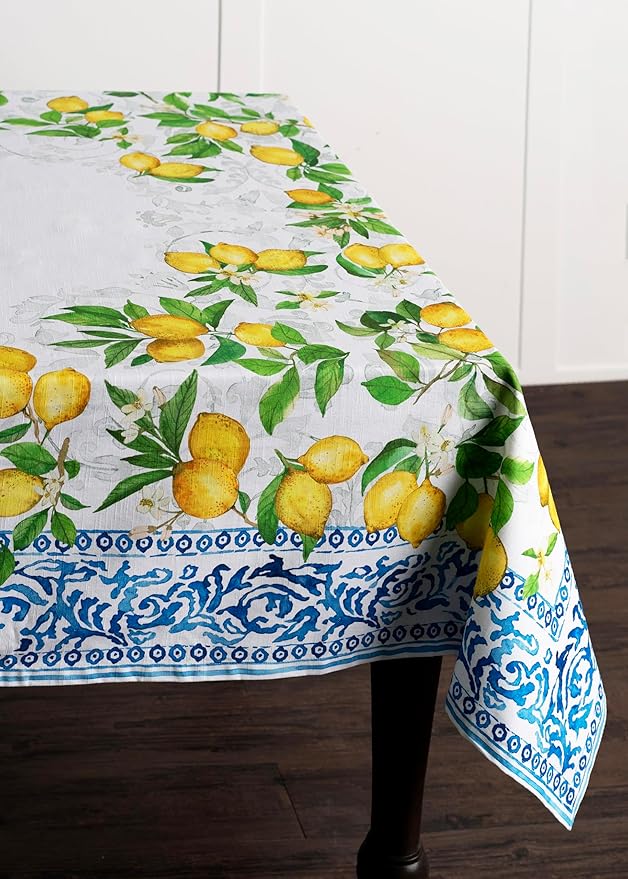 Maison d' Hermine Table Cloth Square Table 100% Cotton 60 x 60 Inches Tablecloth Reusable Decorative for Dining Room Farmhouse Home Valentines Day Decorations Spring Summer - Cedrat